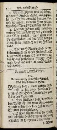 Lob- und Danck-Lieder. - Abend-Lieder.
