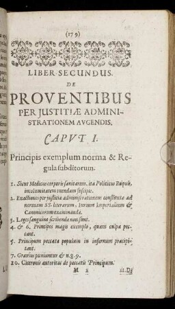 Caput I. Primcipis exemplum norma & Regula subditorum.