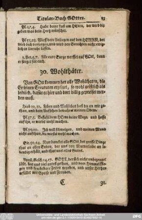 30. Wohlthäter.