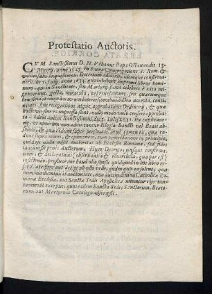 Protestatio Auctoris