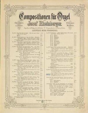 Sonate No. XVIII in A für Orgel : (Fanstasie, Capriccio, Idylle, Finale) ; Op. 188 = Dix-hutième sonate pour l'orgue en la maj