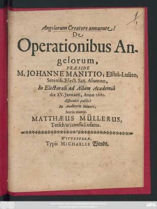 De Operationibus Angelorum