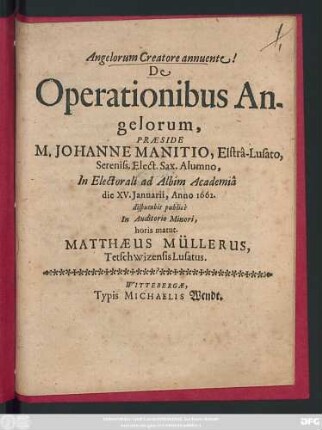 De Operationibus Angelorum