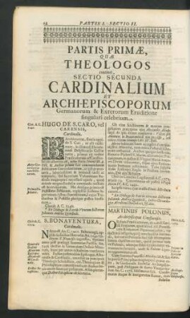 Sectio Secunda Cardinalium Et Archi-Episcoporum ...