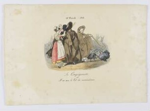 12e Parade - 1826, Le Congréganiste, ou: Il est avec le ciel des accommodemens, Blatt 12 der Folge "Métamorphoses d’Arlequin – Parades jouées sur le Théâtre Français"