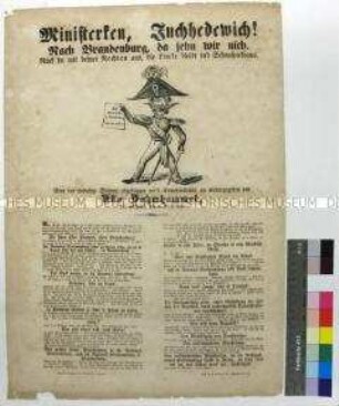 Maueranschlag von Bohmhammel "Ministerken, Juchhedewich!"