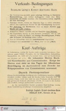 Verkaufs-Bedingungen / Kauf-Aufträge
