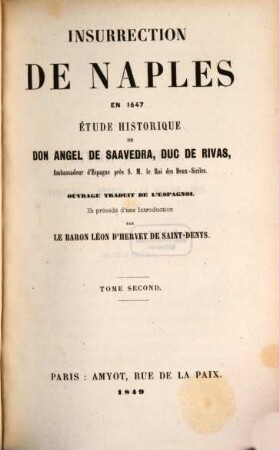 Insurrection de Naples en 1647 étude historique : etude historique, 2