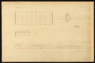 Studienarbeiten: Preisarbeit, Entwurf für Kraftwagenhof, Umladehalle, 1:200