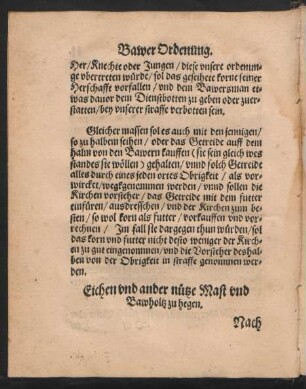 Eichen und ander nütze Mast und Bawholtz zu hegen.