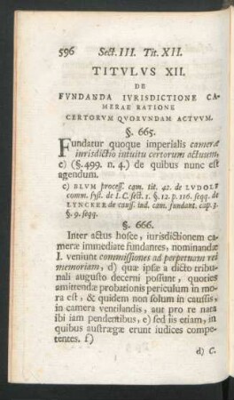 Titulus XII. De Fundanda Iurisdictione Camerae Ratione ...