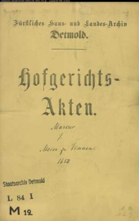 Marcus, Jonas gegen Henrich Meier zu Vinnen - Zinsforderung