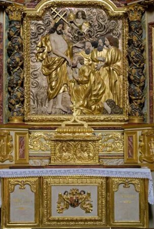 Frankreich. Limousin. Correze. Beaulieu sur Dordogne. Eglise Saint Pierre. Abteikirche. Hauptaltar