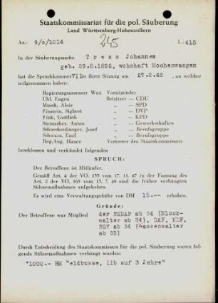 Tress, Johannes