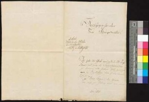Franz von Friederici, Premierleutnant, schreibt an den Bürgermeister von Bautzen über sein Schicksal.