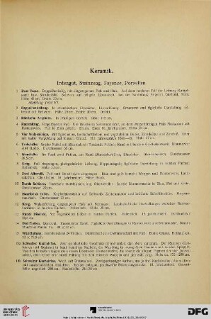 Keramik (Nr. 1-29)