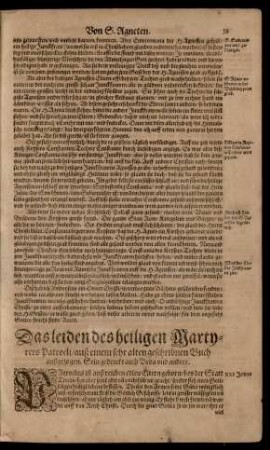 Das leiden des heiligen Martyrers Patrocli/ ...