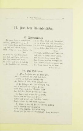 II. Aus dem Menschenleben