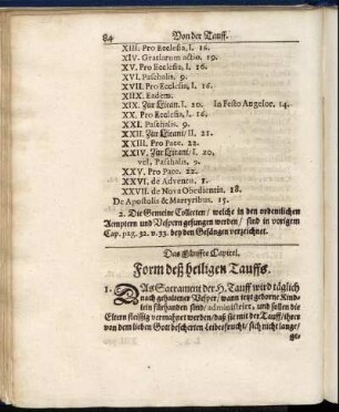 Das Fünffte Capitel. Form deß heiligen Tauffs.