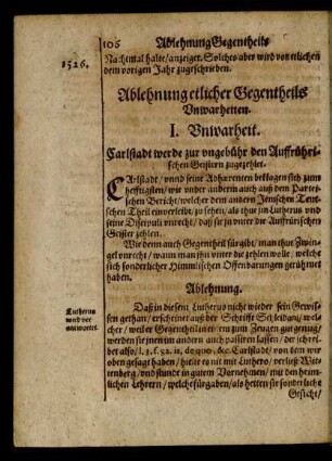 Ablehnung etlicher Gegentheils Unwarheiten.