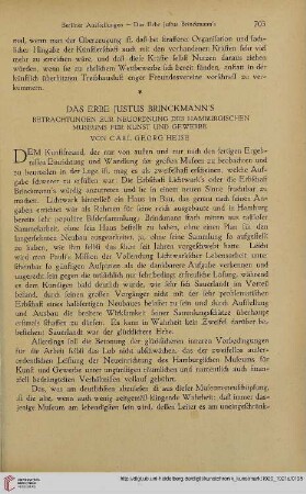 Neue Folge 32 = Jahrgang 56: Das Erbe Justus Brinckmann's : Betrachtungen zur Neuordnung des Hamburgischen Museums für Kunst und Gewerbe