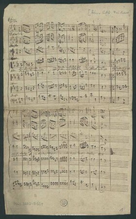 Die Dunkelheit der langen Schatten verkündigt uns - Mus.3602-E-534 - Mus.3602-E-534a : Coro, orch - D