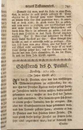 Schiffbruch des H. Paulus. Apostelg. 27,28.