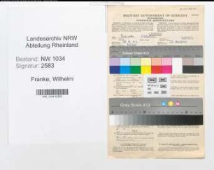 Entnazifizierung Wilhelm Francke , geb. 28.12.1903 (Oberstleutnant)