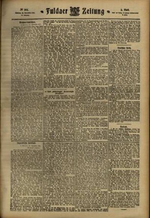 Zweite Ausgabe vom Samstag, den 18. November 1911.