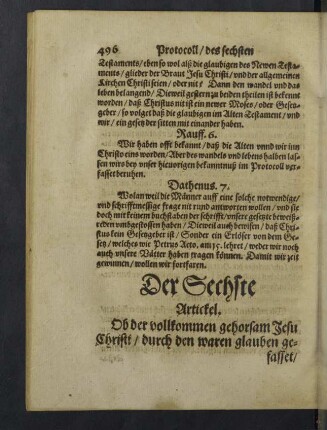 Der Sechste Artickel.