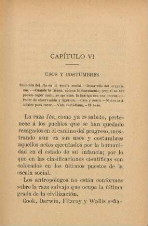Capítulo VI. Usos y costumbres