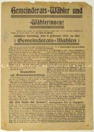 Aufruf der SPD zur Gemeinderatswahl in Neugersdorf am 9. Februar 1919