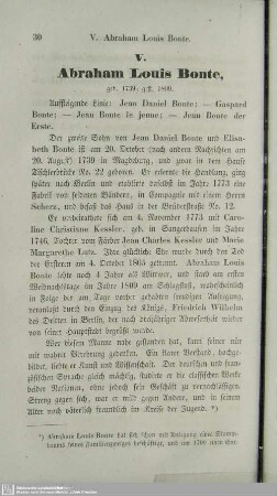 V. Abraham Louis Bonte, geb. 1739; gest. 1809