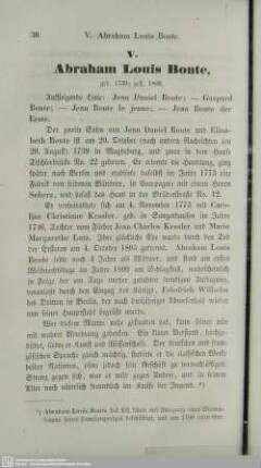 V. Abraham Louis Bonte, geb. 1739; gest. 1809