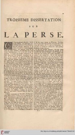 Troisième dissertation sur la Perse