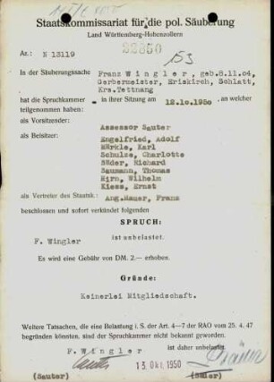 Wingler, Franz