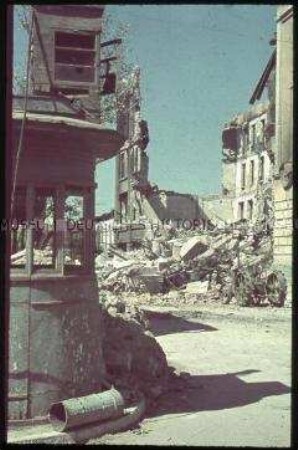 Kriegszerstörungen in einer Stadt