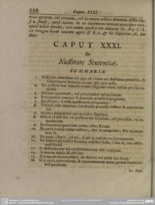 Caput XXXI. De Nullitate Sententiae