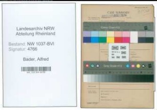 Entnazifizierung Alfred Bader , geb. 10.02.1891 (Zollbeamter)