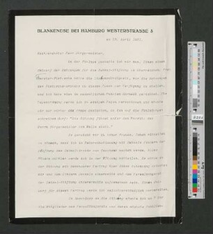 Brief an Werner von Melle