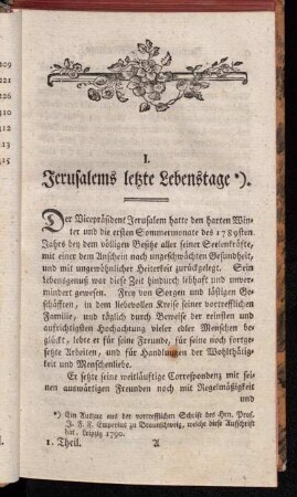 I. Jerusalems letzte Lebenstage.