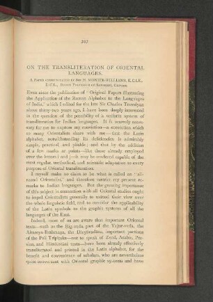 On the Transliteration of Oriental Languages.