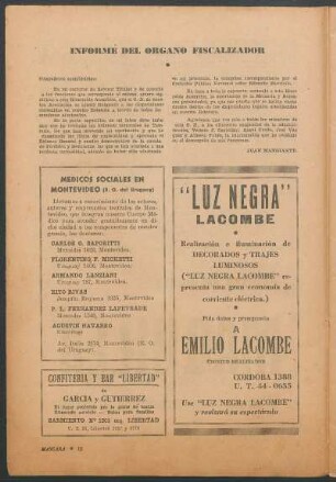 Informe del órgano fiscalizador