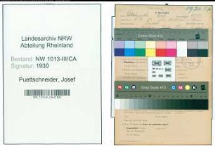 Entnazifizierung Josef Puettschneider , geb. 03.11.1893 (Arbeiter)