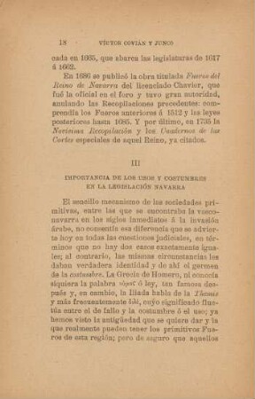 III. - Importancia de los usos y costumbres en la legislación Navarra