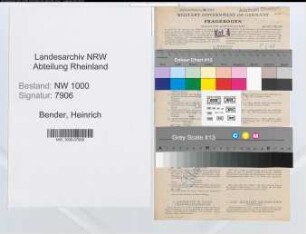 Entnazifizierung Heinrich Bender, geb. 20.06.1892 (Angestellter)