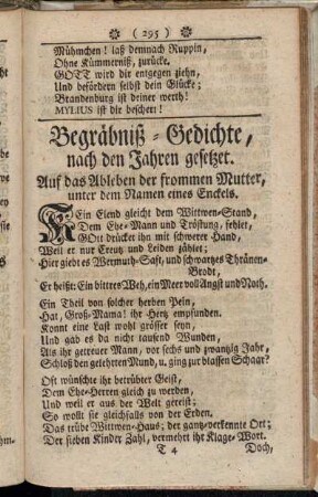 Begräbniß-Gedichte