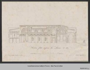Collezione dei disegni di nuove fabbriche e ornati fatti nella regia villa del Poggio Imperiale. Parte prima. : Architekturzeichnung zur Cappella della Santissima Annunziata, Längsschnitt