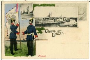 Lübeck. Ansicht und Militär