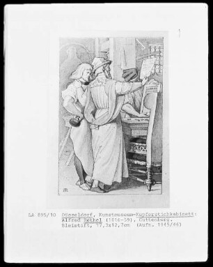 Illustrationen zu Rottecks "Allgemeine Weltgeschichte" — Gutenberg beim Bibeldruck